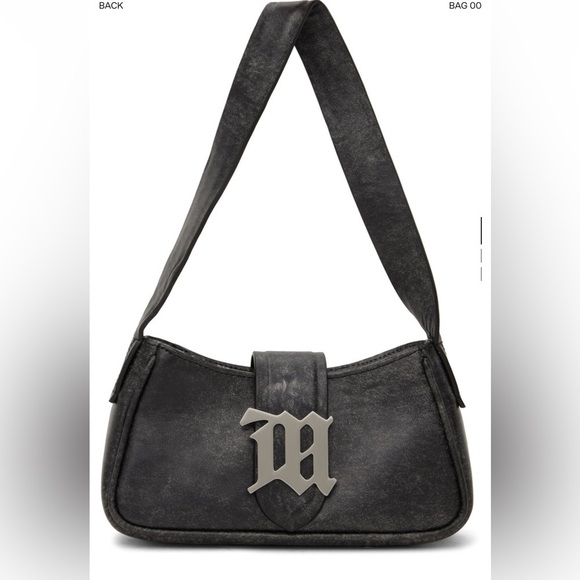 Misbhv Handbags - MISBHV Stylish Black Mini Shoulder Bag with Silver Accent